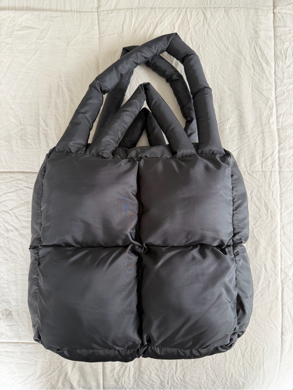 Puffer Tote Bag - Black